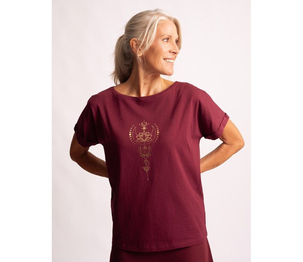 Spirit of OM - Shirt Eka Padma - tiefrot