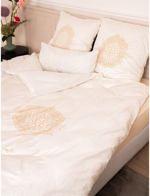 Spirit of OM - Biber-Bettwäsche Light Dream - creme