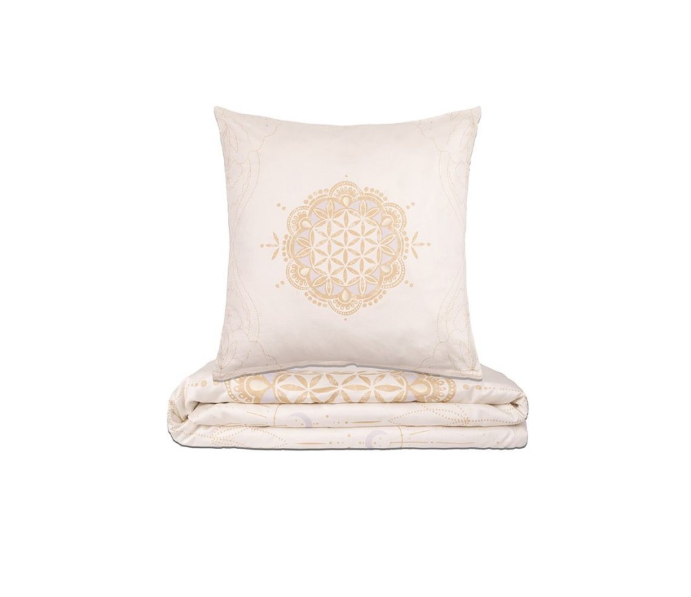 copy of copy of Spirit of OM - Bio-Bettwäsche Silver-Gold-Dream - silber-grau/ beige-gold