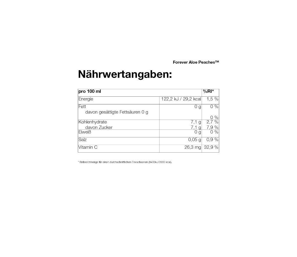 Forever - Forever Aloe Peaches™ - Aloe Vera vereint mit dem süßen Geschmack von Pfirsichen - 12 x 0,33 Liter
