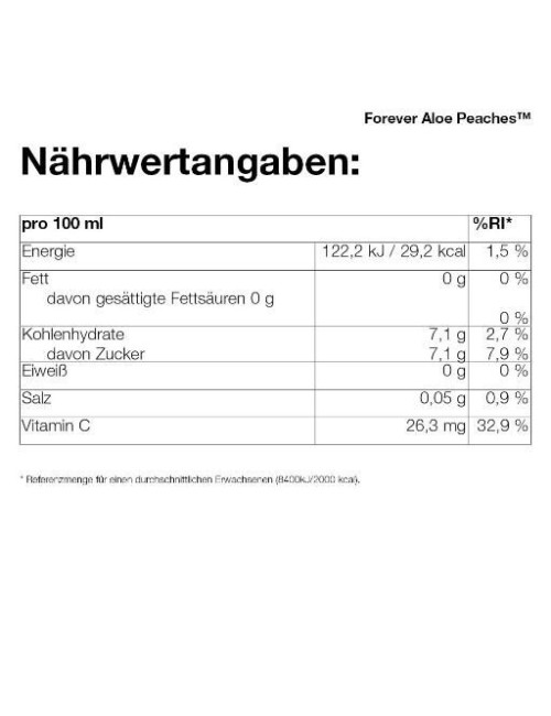 Forever - Forever Aloe Peaches™ - Aloe Vera vereint mit dem süßen Geschmack von Pfirsichen - 12 x 0,33 Liter