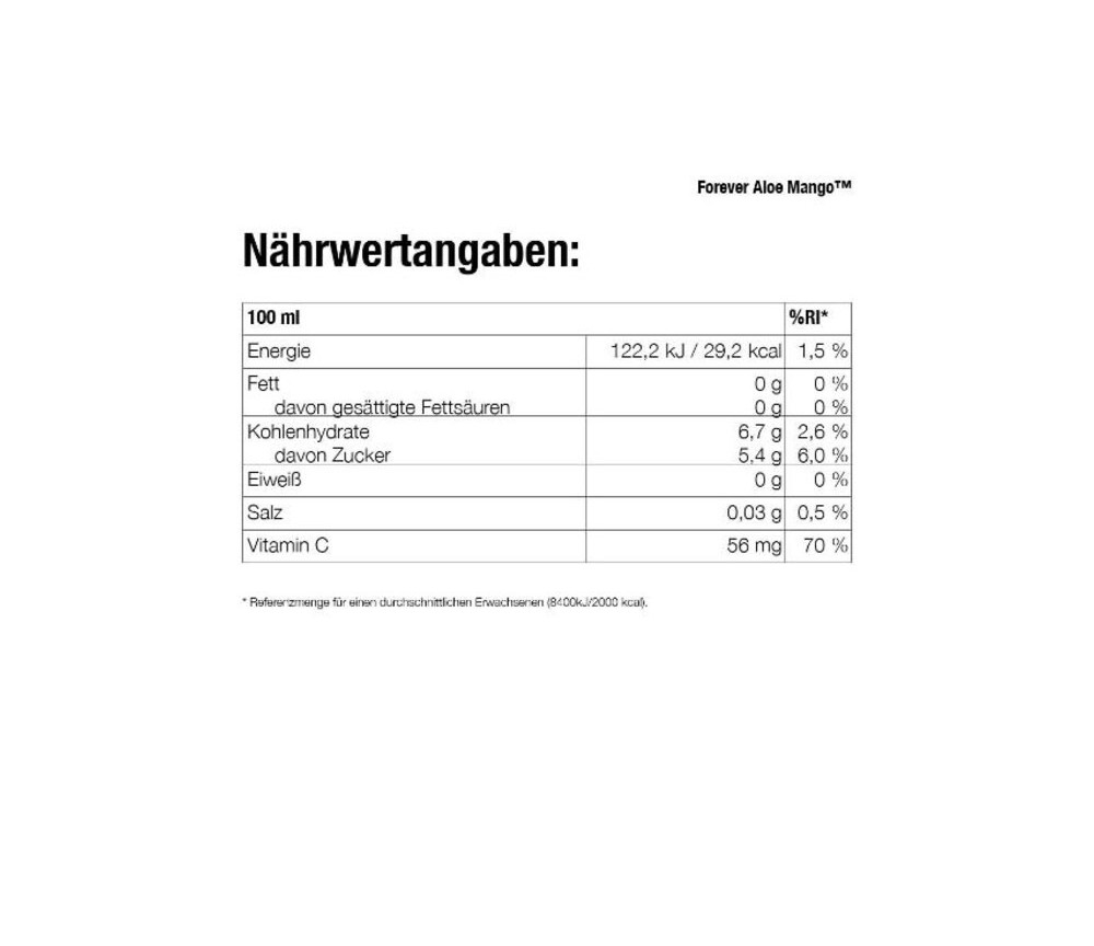 Forever - Forever Aloe Mango™ - eine gesunde Portion Urlaub  - 1 Liter