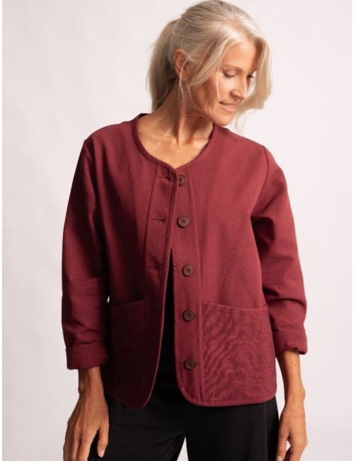 Spirit of OM - Canvasjacke Navun - tiefrot