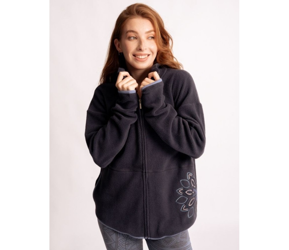 Spirit of OM - Baumwollfleecejacke Mena - indiblau