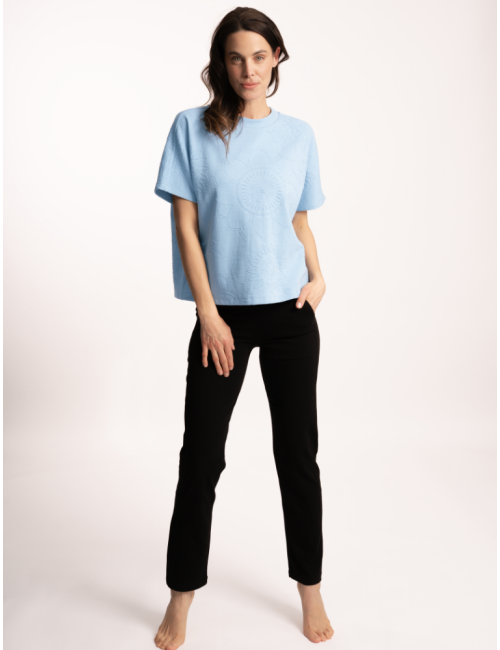 Spirit of OM - Sweatshirt kurzarm Gati Sita - eisblau