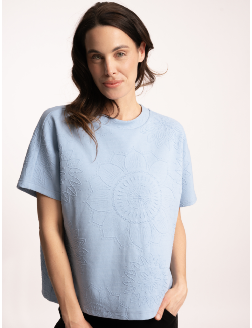 Spirit of OM - Sweatshirt kurzarm Gati Sita - eisblau
