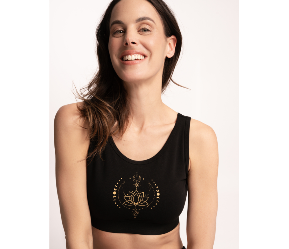 Spirit of OM - Yoga Bra Padma - schwarz