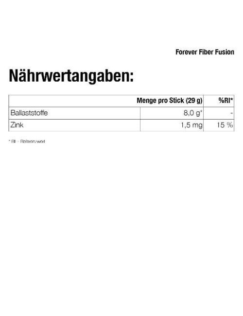 Forever - FOREVER FIBER FUSION - Trinkpulver - Nahrungsergänzungsmittel zur Ballaststoffversorgung - 30 Portionsbeutel