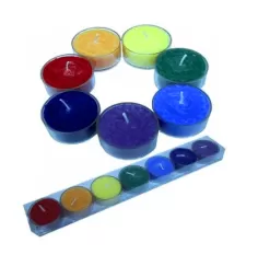 Kerze - Teelichter - Chakra - mit Duft - 7 er Set
