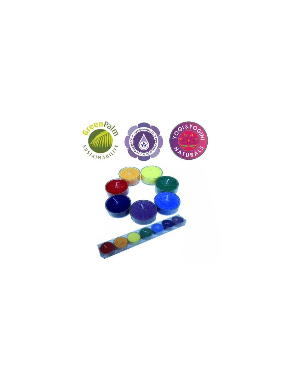 Kerze - Teelichter - Chakra - mit Duft - 7 er Set
