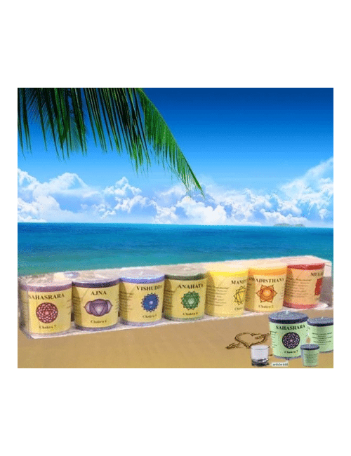 Kerze - Votiv Kerze -V Kerze - Chakra - mit Duft - 7 er Set