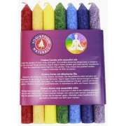 Kerze - Chakra - Stabkerze dünn - mit Duft - 7er Pack
