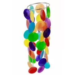 Hängende Dekoration - Windspiel - Chakra - Capiz Schale - Muscheln klein ca. 35cm Länge