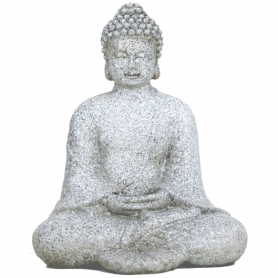 Statue - Figur - Buddha - Medtitaion - Polyresin - steingrau - ca. 12 cm Höhe