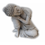 Statue - Figur - Buddha - ruhernder & friedvoller Buddha - Polyresin - steingrau - ca. 19,5 cm Höhe