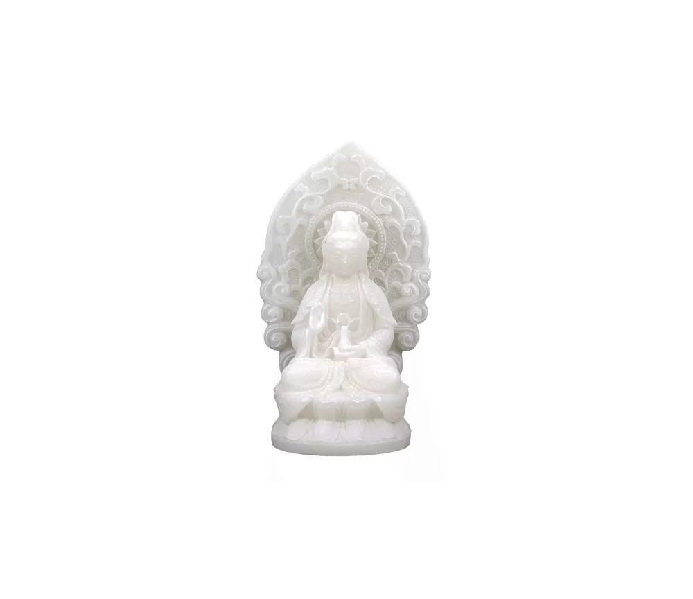 Statue - Figur - Quan Yin - Polyresin - weiß - ca. 12 cm Höhe