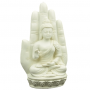 Statue - Figur - Buddha - Buddha in Hand - Polyresin - steingrau - ca. 14x23cm