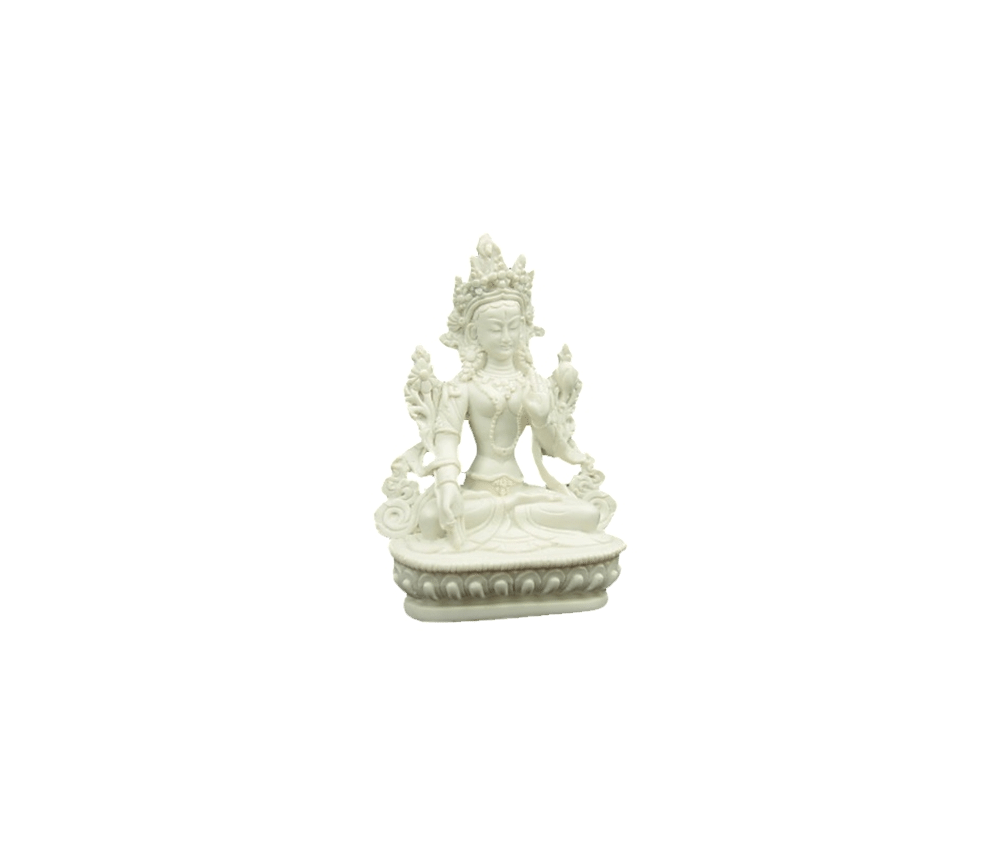 Statue - Figur - Weiße Tara - Polyresin - weiß/grau - ca. 15 cm Höhe
