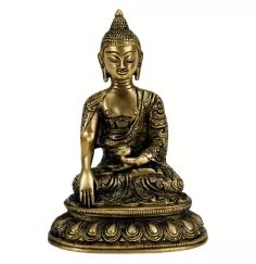 Statue - Figur - Buddha - Shakyamuni - Messsing - ca. 15 cm Höhe