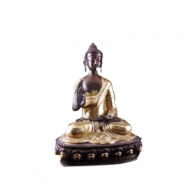 Statue - Figur - Buddha - Mudra der Lehre - Messsing  - 2farbig - ca. 20 cm Höhe