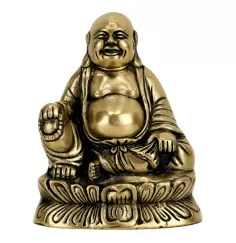 Statue - Figur - Buddha - Lucky Buddha - Messsing - ca. 13 cm Höhe
