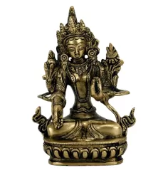 Statue - Figur - Weiße Tara - Messsing - ca. 13 cm Höhe