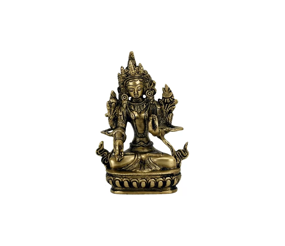 Statue - Figur - Weiße Tara - Messsing - ca. 13 cm Höhe