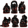 Statue - Figur - Buddha - Lucky Buddha Set - Polyresin - rot - ca. 5cm