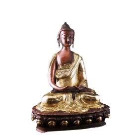 Statue - Figur - Buddha - Amitabha - Messing - 2 farbig - ca. 20 cm