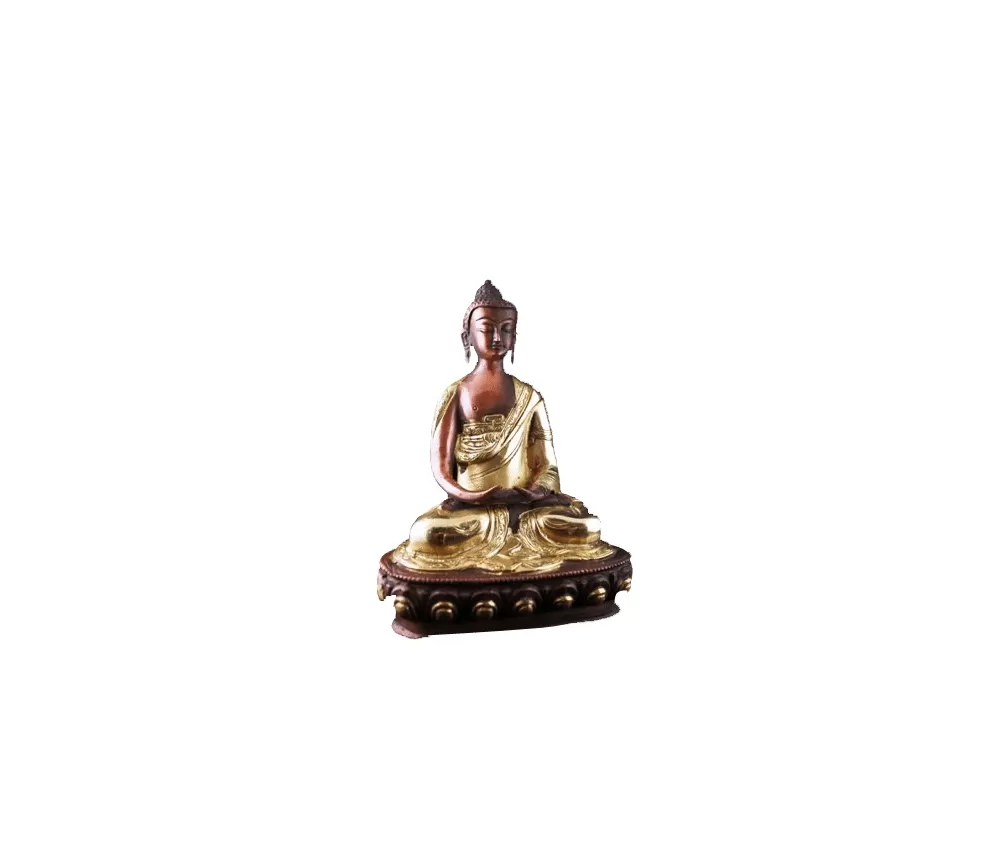 Statue - Figur - Buddha - Amitabha - Messing - 2 farbig - ca. 20 cm