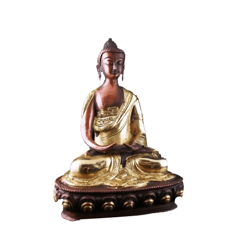 Statue - Figur - Buddha - Amitabha - Messing - 2 farbig - ca. 20 cm