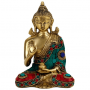 Statue - Figur - Buddha - Shakyamuni - Mosaik - Polyresin & Messing ca.16 cm