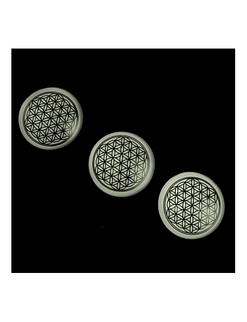 Magnet - Blume des Lebens - weiß/silber -ca. 4cm -  2 er Pack