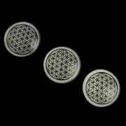 Magnet - Blume des Lebens - weiß/silber -ca. 4cm - 2 er Pack