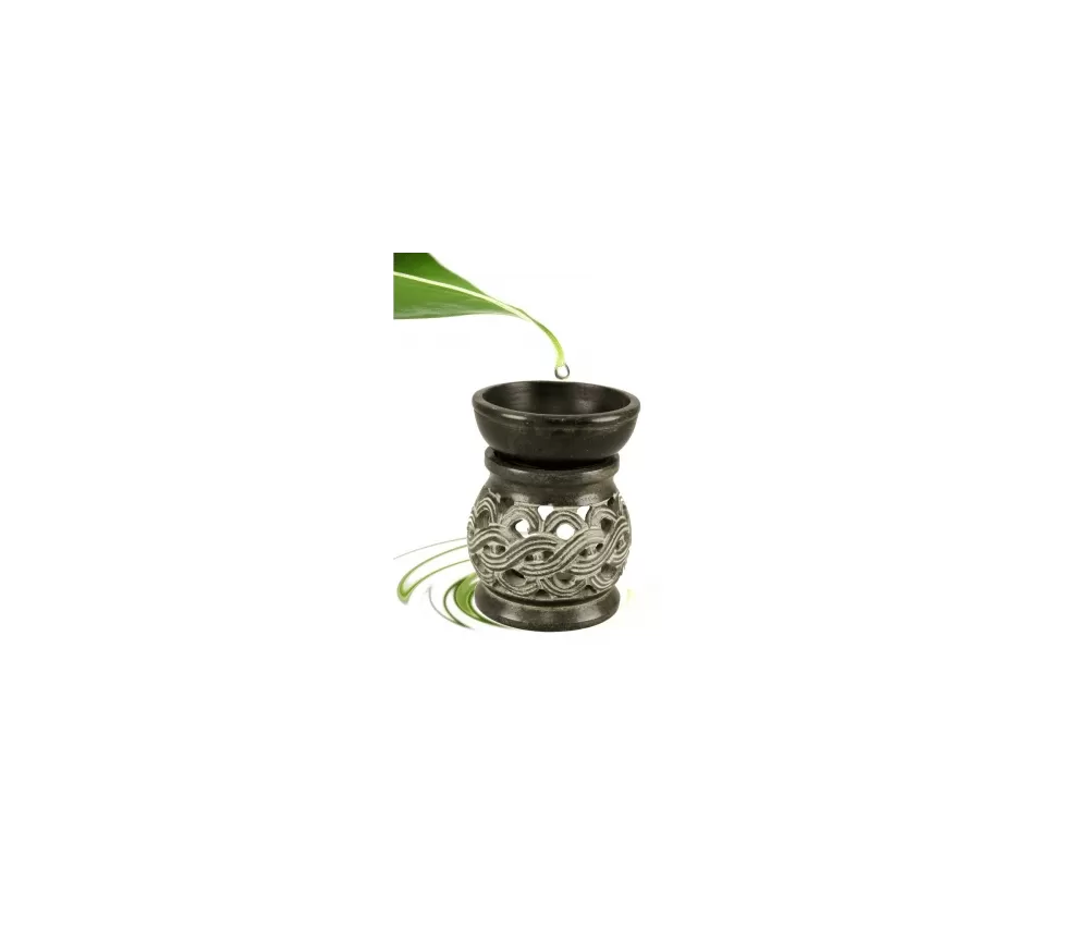 Aromalampe & Duftlampe - Keltischer Knoten - Speckstein - schwarz - ca. 12cm