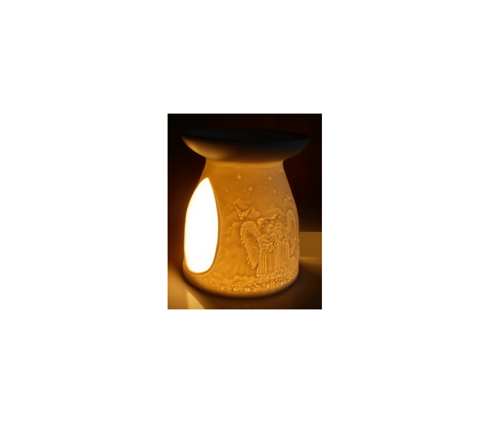 Aromalampe & Duftlampe - Engel - Porzellan weiß - ca. 12x10cm