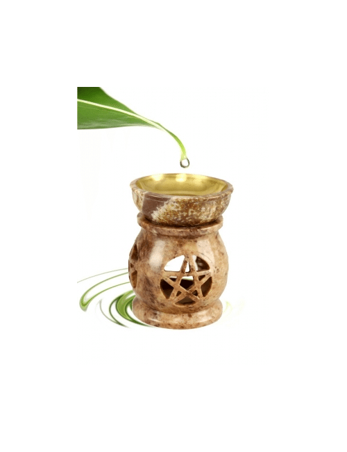 Aromalampe & Duftlampe - Pentagramm - Speckstein - schwere Qualität - ca. 11x8 cm