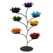 Teelichthalter - Capiz Muschel - Lotus Licht - Chakra - klein - 7er Set - Silber
