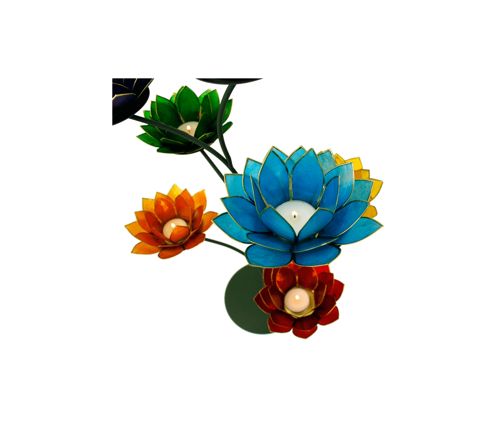 Teelichthalter - Chakra Baum /Teelicht Ständer - Gold/Bronze - mit 7 Armen ca.  57x35cm