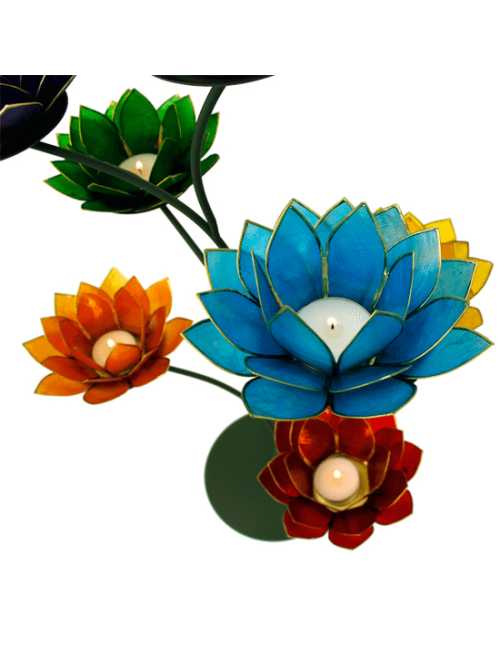 Teelichthalter - Chakra Baum /Teelicht Ständer - Gold/Bronze - mit 7 Armen ca.  57x35cm