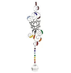 Hängende Dekoration - FengShui - Chakra - Lotus Hänger - Kristall - groß - ca. 25 cm