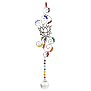 Hängende Dekoration - FengShui - Chakra - Lotus Hänger - Kristall - groß - ca. 25 cm