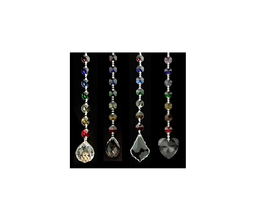 Hängende Dekoration - FengShui - Chakra - Kristall - Set - ca. 20 cm - alle 4 Sorten