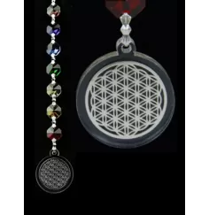 Hängende Dekoration - FengShui - Chakra - Kristall - Blume des Lebens - silber - ca. 20 cm