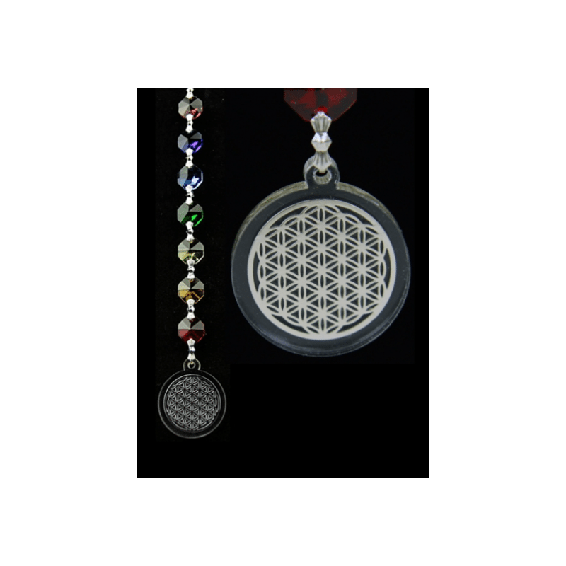 Kristall Feng Shui-Chakra Kette „Blume des Lebens“ -Silber