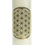 Kerze - Duftkerze im Glas - Blume des Lebens - Weiß / Gold - Palmkernwachs - ca. 100 Std.