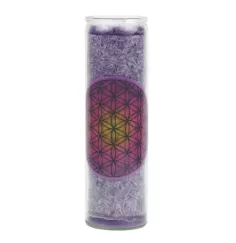 Kerze - Duftkerze im Glas - Blume des Lebens - Lila / Lila Verlauf - Palmkernwachs - ca. 100 Std.