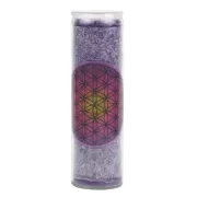 Kerze - Duftkerze im Glas - Blume des Lebens - Lila / Lila Verlauf - Palmkernwachs - ca. 100 Std.