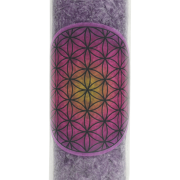 Kerze - Duftkerze im Glas - Blume des Lebens - Lila / Lila Verlauf - Palmkernwachs - ca. 100 Std.