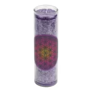 Kerze - Duftkerze im Glas - Blume des Lebens - Lila / Lila Verlauf - Palmkernwachs - ca. 100 Std.